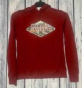 Harley-Davidson Women's XS Pullover Hoodie 120th Anniversary Red-Orange New - Picture 1 of 7