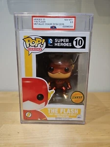 Funko Pop! The Flash Metallic Chase DC Comics Vinyl Figure PSA NM+ 8.5 - Picture 1 of 6