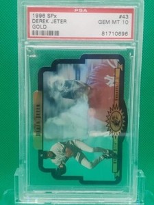 RARE 1996 DEREK JETER SPx GOLD DIE CUT ROOKIE #43 PSA 10 YANKEES POP 26