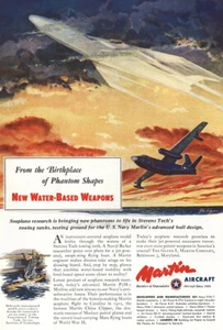 1964 Martin Flugzeug: Wasserbasierte Waffen Vintage Druck Anzeige - Bild 1 von 1