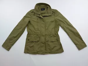 Love Tree Army Jacket Womens Small Utility Olive Green Poly Long Sleeve Full Zip - Picture 1 of 12