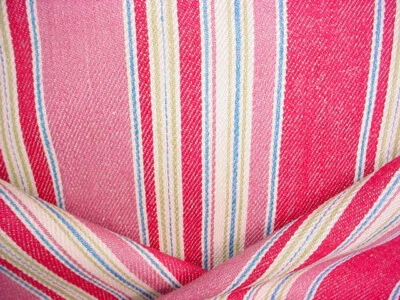 Tela de tapicería 7-1/8Y Brunschwig & Fils 8013116 St Tropez Berry Yute a rayas Foto 1 de 4