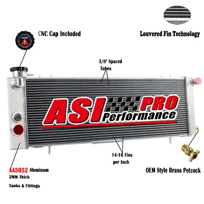 Aluminum Radiator for 1991-2001 2000 1999  Jeep Cherokee XJ Comanche  4.0L MT Foto 1 de 4