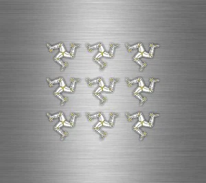 10x Sticker adesivi adesivo auto triscele triskell celtico bandiera isola di man - Imagen 1 de 1