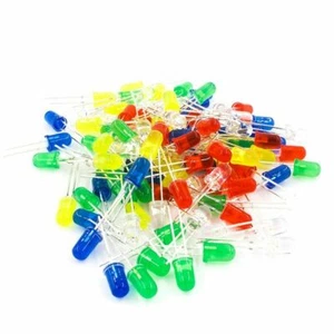 100 Stck. 5 mm LED Diode Licht Verschiedene Kit Zum Selbermachen LEDs Set Weiß Gelb Rot Grün Blau - Bild 1 von 14