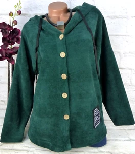 ITALY Jacke Shirtjacke Blusenjacke Sweatshirt Bluse Tunika Cord Look Grün 44 46 - Bild 1 von 6