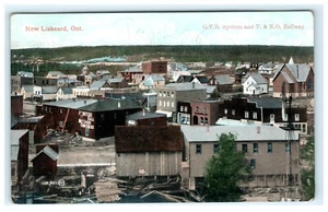 G.T.R. Sistema y T. & N.O. Nuevo ferrocarril Liskeard Ontario Canadá vista a la ciudad - Imagen 1 de 2