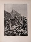 C1902 Boer War Print Guarding Boer Prisoners  First Second Action Reitz