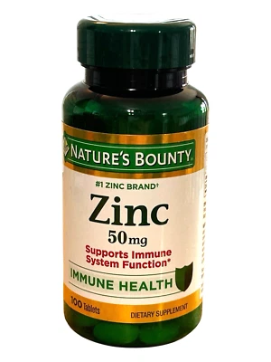 Nature’s Bounty Zinc - 50 mg - 100 Caplets - Ex: 8/26 - Image 1 of 4