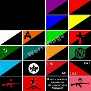 Anarchism Flag 3X5FT Veganarchism Mutualism Islamic CNT-AIT Market Green Egoist - Picture 1 of 25