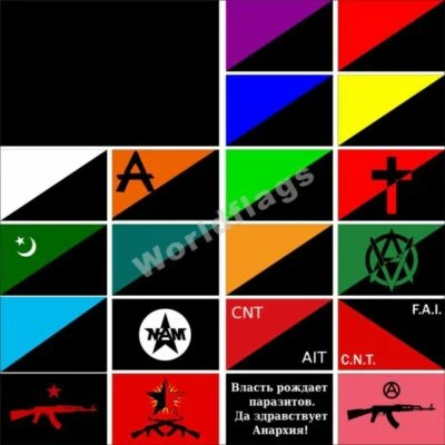 Anarchism Flag 3X5FT Veganarchism Mutualism Islamic CNT-AIT Market Green Egoist - Image 1 of 3