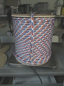 1/2 X 165' Sail Halyard LineJibsheets,Polyester Doublebraid ,USA ,Red/White/Blue - Picture 1 of 2