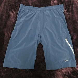 Nike Youth Boy Athletic Shorts Small S Navy Blue  Drawstring Waist Dri-Fit Style - Picture 1 of 8