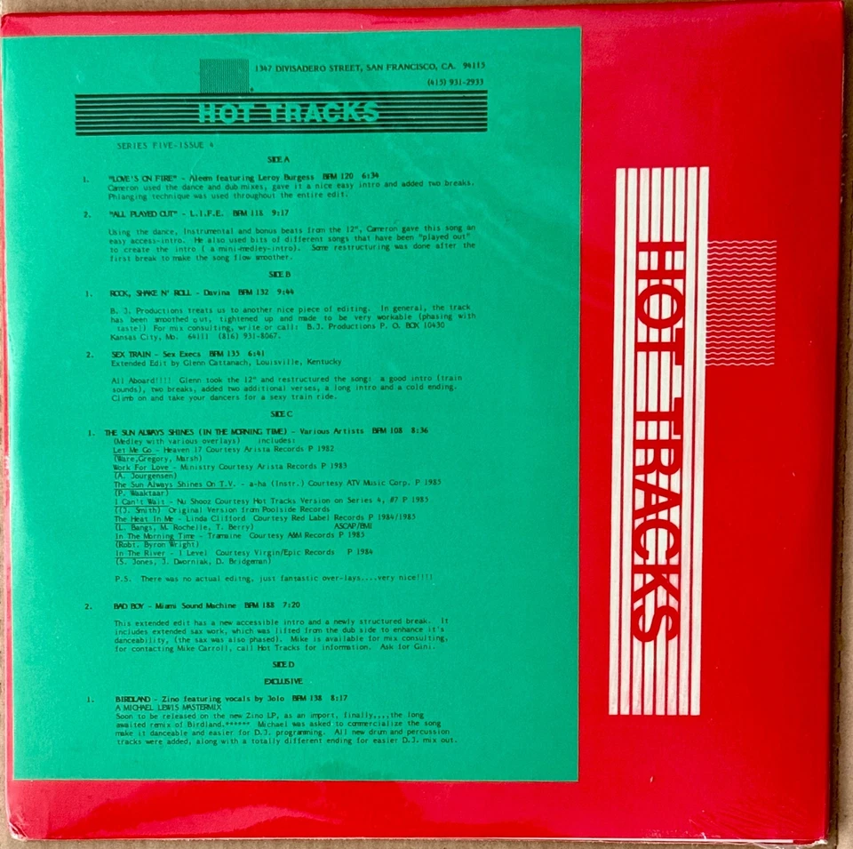 HOT TRACKS SERIES 5 ISSUE 4 DJ PROMO 2x12 SEALED MINT VINYL REMIX RECORD SET - Image 1 of 2