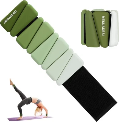 Pesas de muñeca para mujer, juego de 2 tobilleras ajustables para todos, verde degradado  Foto 1 de 4