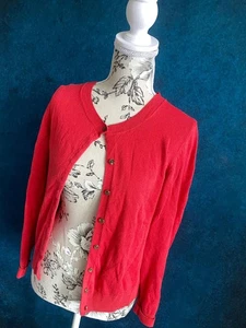 Gap Women's Red Crew Neck Cardigan Size Small Preppy Coquette Aesthetic Y2K - Picture 1 of 6
