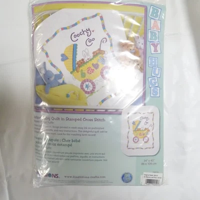 Dimensions 73510 Stamped Cross Stitch Coochy Coo baby Quilt - Image 1 of 4