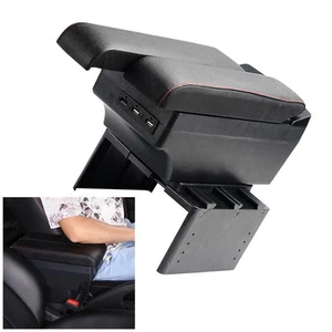 Black Car Center Console USB Armrest Storage Box Accessories Arm Rest w/ Ashtray - Picture 1 of 10