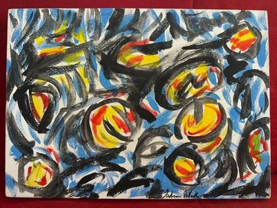 JACKSON POLLOCK pintura al óleo sobre lienzo, de colección estampada firmada Foto 1 de 4