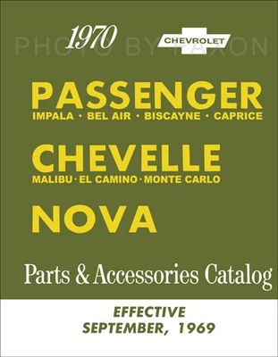 Chevrolet 1970 libro de piezas ilustradas Chevelle El Camino Monte Carlo Nova Impala Foto 1 de 4