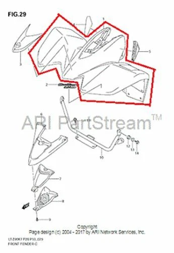 NEW OEM SUZUKI QUADSPORT LT-Z 90 FRONT FENDER YELLOW Foto 1 de 1