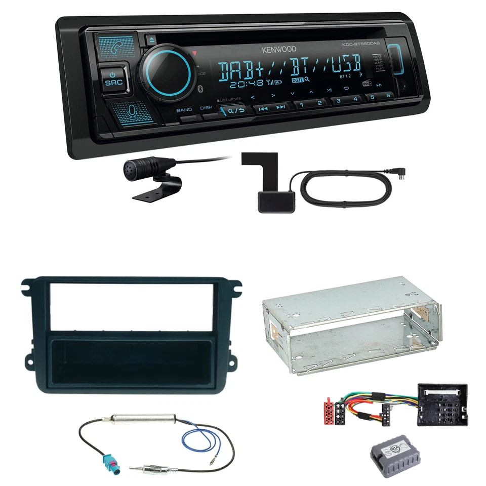 Kenwood KDC-BT560DAB Bluetooth DAB Einbauset für Seat Leon Altea XL Alhambra - Bild 1 von 1