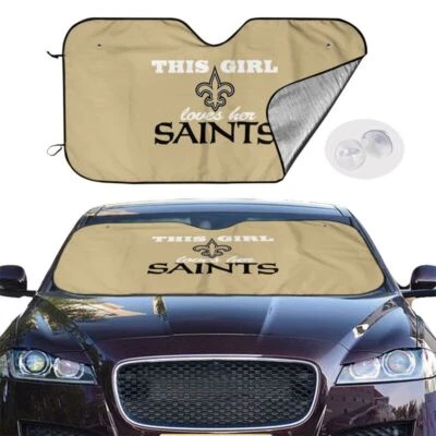 New Orleans Saints Car Sunshades "this Girl Loves Her" Car Sunshade 55*30in - Image 1 of 4