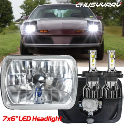 For Pontiac Fiero 84-88 Firebird 82-90 7x6'' LED Headlight Sealed Beam DRL - Image 1 of 4