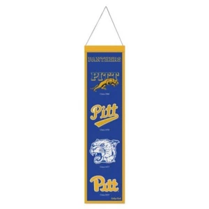 Pitt Panthers NCAA Heritage Banner Embroidered Wool 8" X 32" - Picture 1 of 1