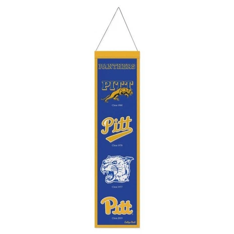 Pitt Panthers NCAA Heritage Banner Embroidered Wool 8" X 32" Cover