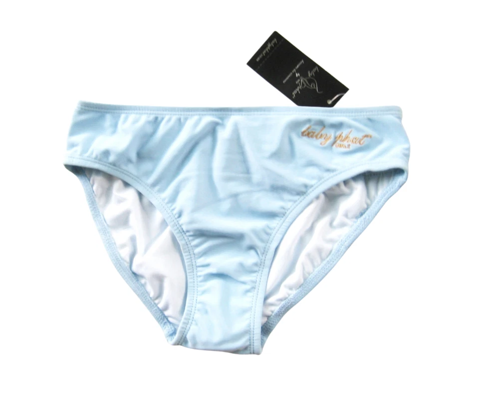 X172 Baby Phat NUEVO Parte inferior de bikini de natación azul claro con volantes traseros estampado de animales para niñas Foto 1 de 4