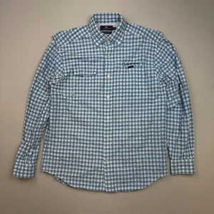 Vineyard Vines Performance Harbor Shirt Mens Medium Blue Check Vented Fishing - Picture 1 of 6
