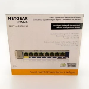 Netgear ProSafe GS108T-200NAS switch intelligente 8 porte Gigabit - alimentazione PD/AC scatola aperta - Foto 1 di 7