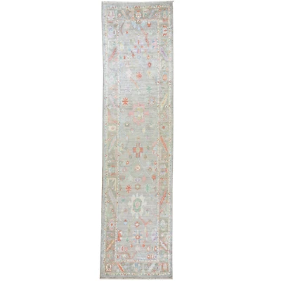 Hand-Knotted Peshawar Oushak Design Handmade Wool Rug (Size 2.6 X 9.9) Cwral-740 - Image 1 of 4