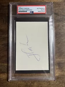 JIMMY CARTER FIRMATO TAGLIO AUTO PSA AUTENTICO (58) 39° PRESIDENTE - Foto 1 di 2