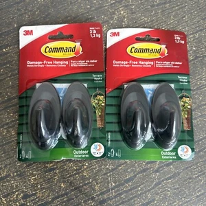 Lot of 2 Command Outdoor Terrace Hook, Medium, Slate, 2-Hooks (17086S-AWES) - Picture 1 of 5