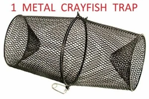 1 x METAL CRAYFISH TRAPS LIVE BAIT EEL SHRIMP PRAWN FISH CRAB DROP CAGE NET POT - Picture 1 of 5