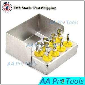 DENTAL TREPHINE DRILLS IMPLANT KIT 8 PCS YELLOW SURGICAL DRILLS KIT DN-2246 - Picture 1 of 3