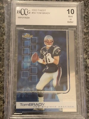 2002 Tom Brady Topps Finest Beckett BCCG 10 - Image 1 of 2