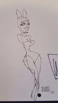 Boceto ORIGINAL Todd White Art Playboy Bunny Hugh Hefner Uno de los MÁS ICÓNICOS Foto 1 de 4