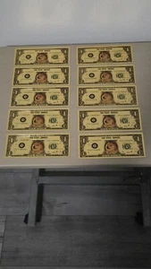 10 Dogecoin Gold Foil Banknotes - Collector's Edition Set - Picture 1 of 6