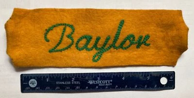 Vintage BAYLOR Stitched Felt ARMBAND College Football Marching Band Pennant Type - Image 1 of 2