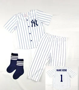 Personalized Jersey Navy Blue Pinstripe Pants Socks - Picture 1 of 3