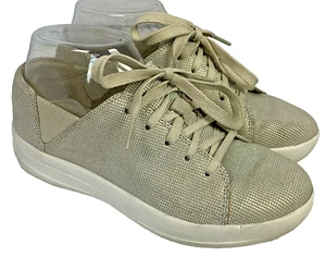 Mujer FitFlop Zapatos Talla US 5 Uberknit Tejido Metálico Beige Tenis Reino Unido 3 - Imagen 1 de 7