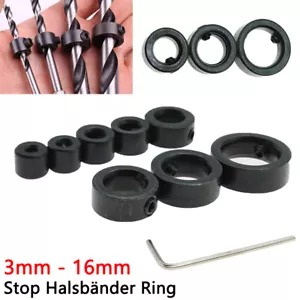 3mm - 16mm Bohrer Bit Welle Tiefe Stop Halsbänder Ring Set Holz Bohrer Locator - Bild 1 von 7
