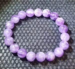 Bracciale 10MM Ametista Lavanda Naturale Super Sette Perline Cristallo - Foto 1 di 4
