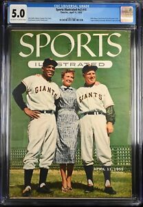 Willie Mays FIRST COVER NEWSSTAND Sports Illustrated April 11, 1955 CGC 5.0