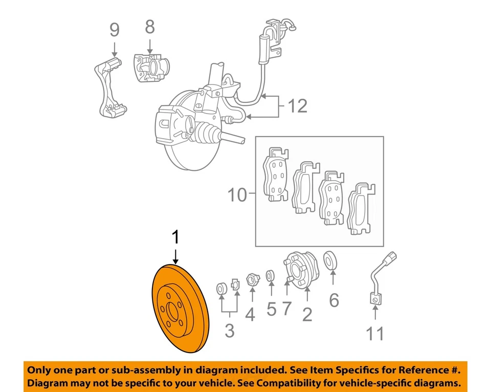Rotor de disco de freno delantero CHRYSLER OEM 4721820AG Foto 1 de 2