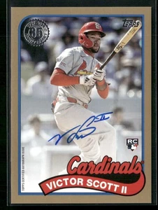 2024 Topps Update Victor Scott II 1989 Topps 35th Anniversary Auto Gold /50 - Picture 1 of 2