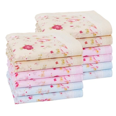 Pañuelos para Mujer 100% Algodón Floral Damas Pañuelos Delicados Mujeres’... Foto 1 de 4